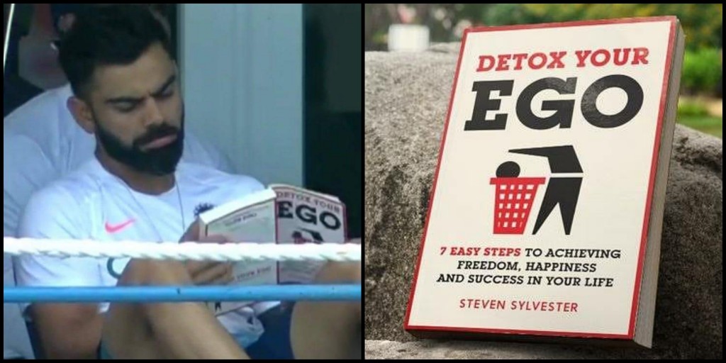 Virat Kohli reading Detox Your Ego