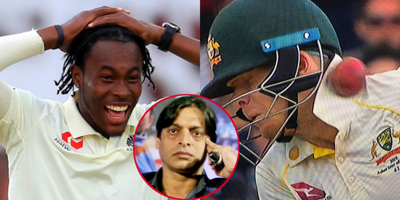 Jofra Archer was spotted laughing on injured Steve Smith (Pic - Twitter)