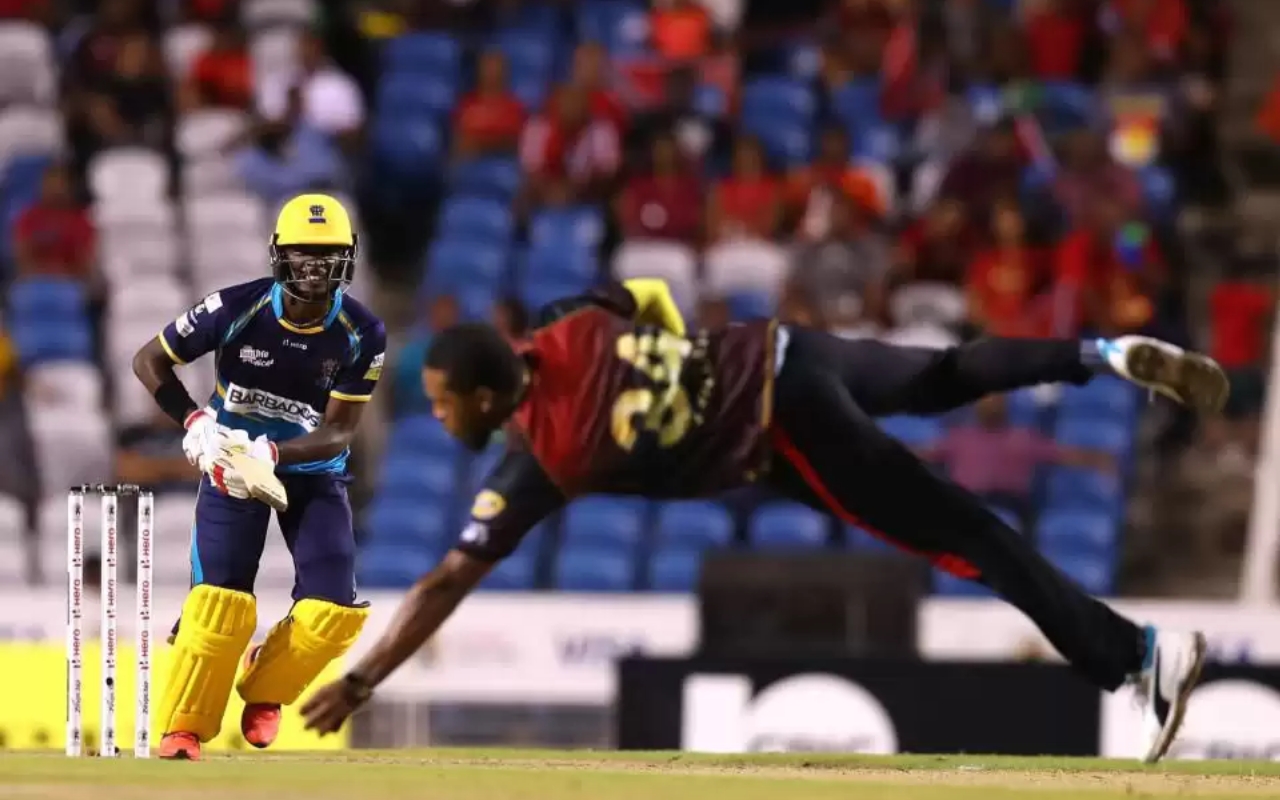 CPL 2019: Watch Chris Jordon Takes A Stunner In His Own Bowling
