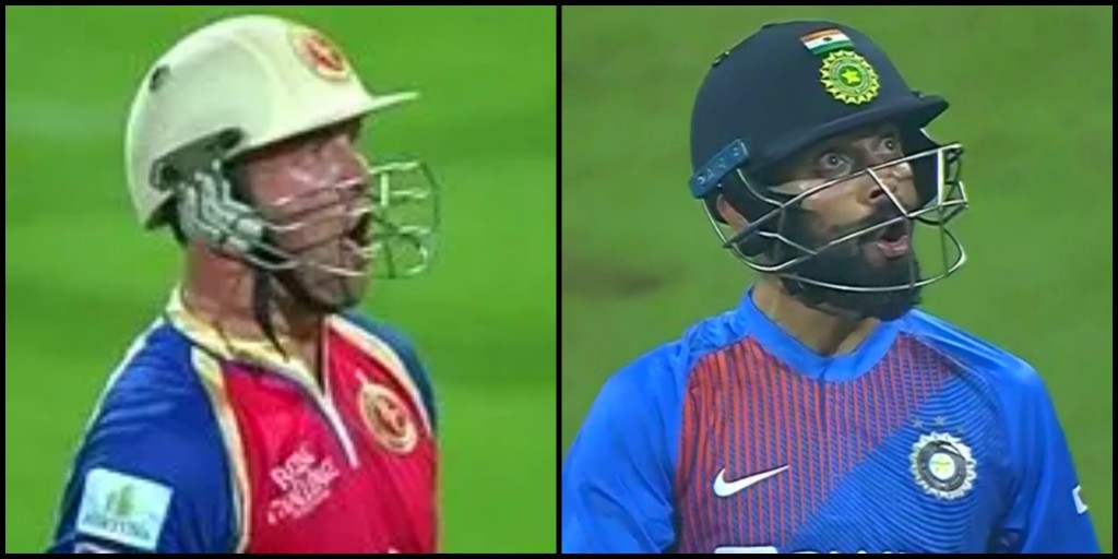 Virat Kohli and AB de Villiers reaction (Pic -Twitter)