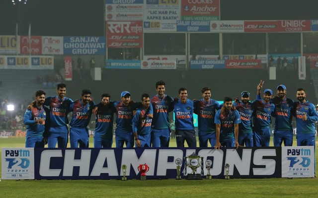 Here is the reason behind Sanju Samson missing from team India picture at trophy celebrations: On Friday, with 78 runs victory over Sri Lanka, Team India clinched the three matches T20Is series by 2-0.