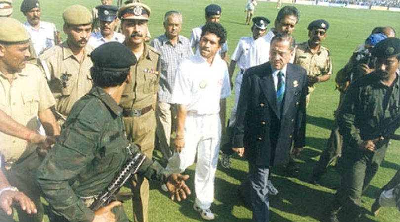 On this day in 1999 i.e. 19 February 1999, during the fourth test match of the Asian Test Championship between India and Pakistan, Sachin Tendulkar run out
