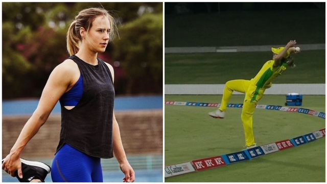 During the second ODI match of the Ausw vs Nzw ODI series, Australian fielder Ellyse Perry puts her 100% effort to save a six.
