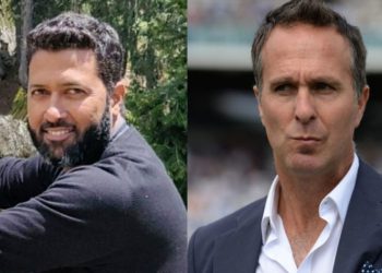 Michael Vaughan and Wasim Jaffer (Pic - Twitter)