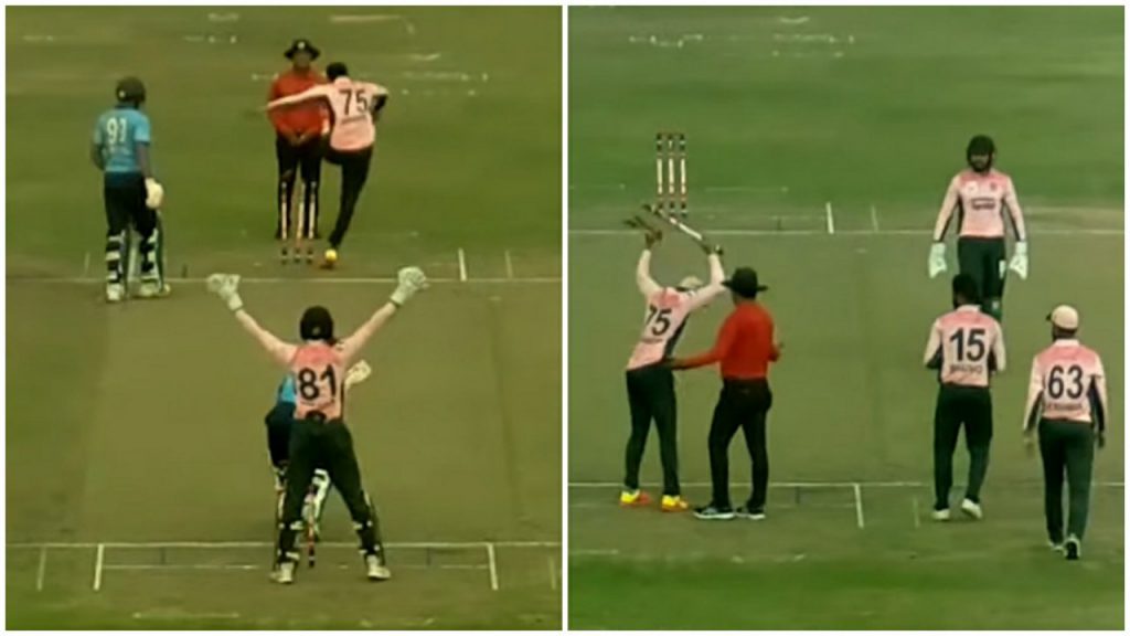 Shakib Al Hasan kicked stumps during a Dhaka Premier League 2021 match.