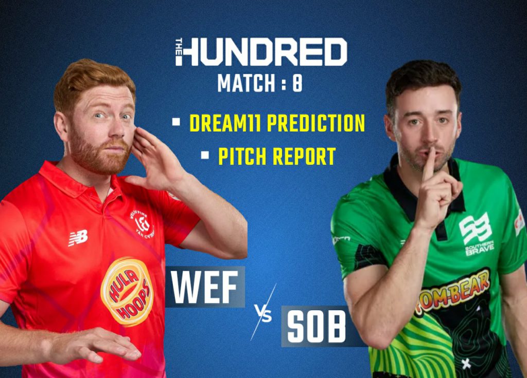 A pre-match poster of WEF vs SOB game featuring skippers of the team Jonny Bairstow and James Vince