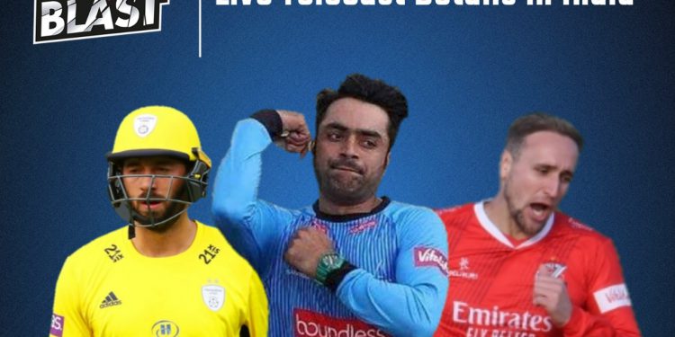 T20 Blast teams are featuring players like Rashid Khan, Liam Livingstone, James Vince (Pic - Twitter)