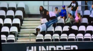 In the 31st match of The hundred, a rib-tickling incident occurred as a fan got too excited and tumbled over the empty seats.