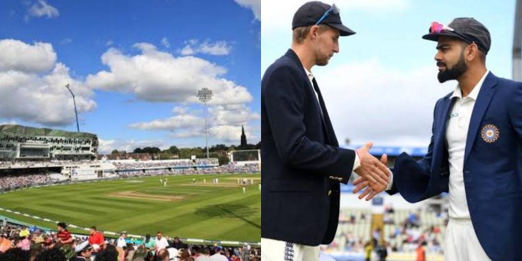 Virat Kohli and Joe Root during the toss at Headingley, Leeds Cricket Ground.