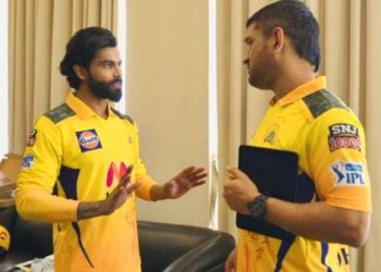 Ravindra Jadeja and current CSK captain MS Dhoni (Pic - Twitter)