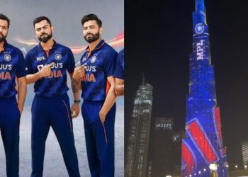 The 'Billion Cheers Jersey' lit up Burj Khalifa as UAE extended its support to Indian cricket The 'Billion Cheers Jersey' lit up Burj Khalifa