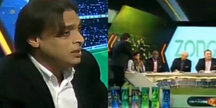 Shoaib Akhtar in a PTV cricket show (Pic - Twitter)