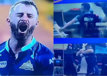 The Gujarat Titans batsman Matthew Wade was livid after he was given out by the third umpire and was seen in utter disappointment in the dressing room.
