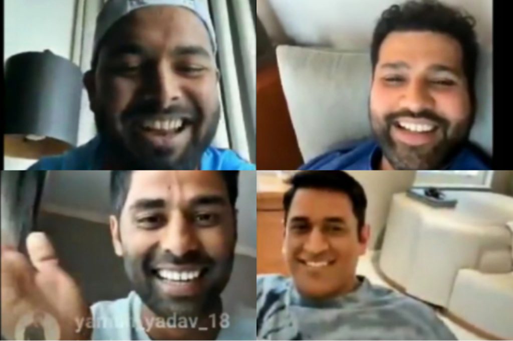 Rishabh Pant and MS Dhoni in Instagram Live