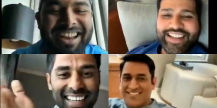 Rishabh Pant and MS Dhoni in Instagram Live