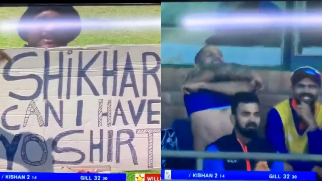 Fan asks Shikhar Dhawan jersey