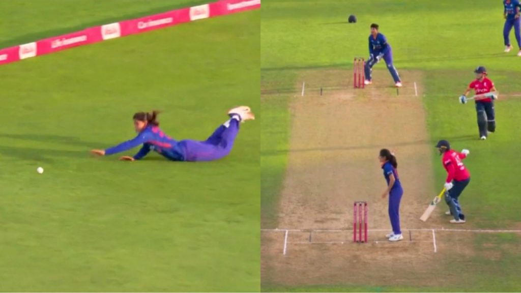 Radha Yadav's amazing fielding effort