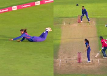 Radha Yadav's amazing fielding effort