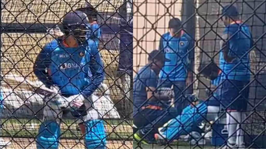 Rohit Sharma injury in nets.