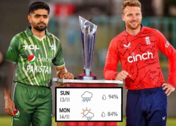Rain is expected during Pakistan vs England T20 World Cup final.