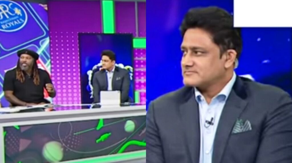 Chris Gayle and Anil Kumble during IPL Auction review show.