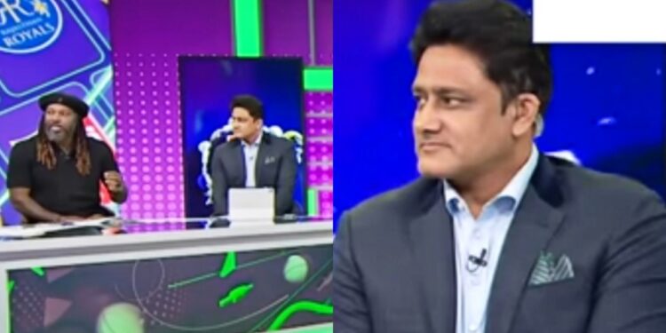 Chris Gayle and Anil Kumble during IPL Auction review show.