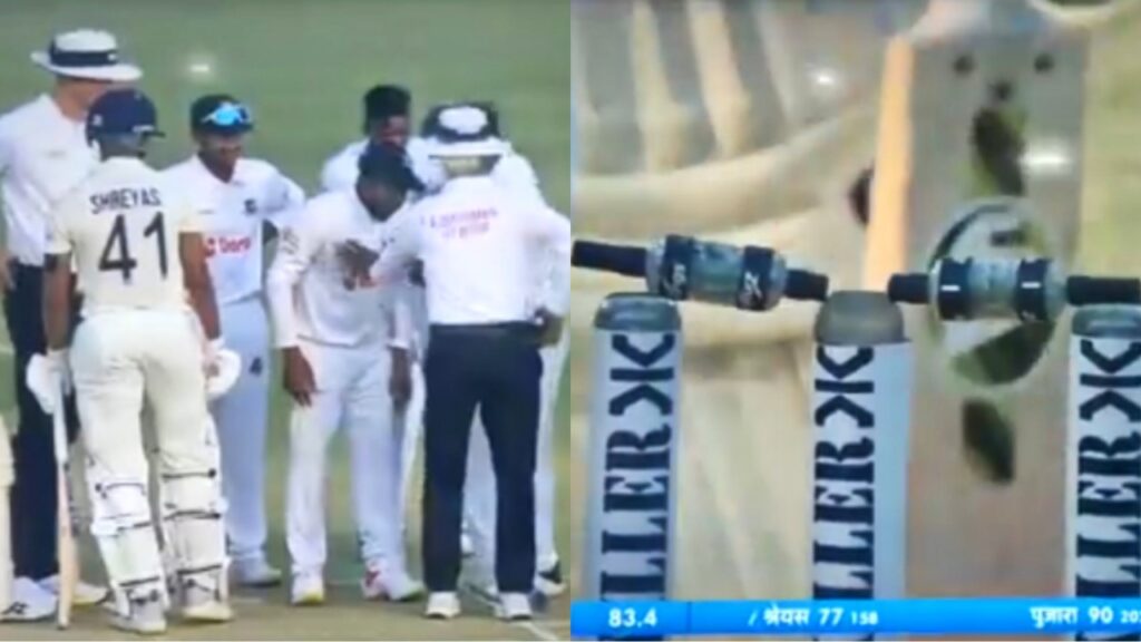 Shreyas Iyer survives as bails didn't fall.