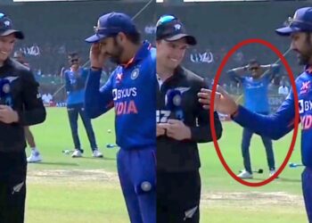 Rohit Sharma during the Toss.