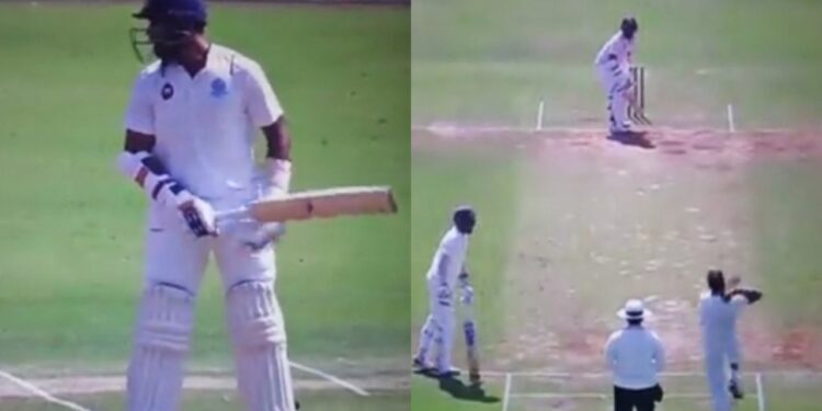 Hanuma Vihari playing with one hand in Ranji Trophy.