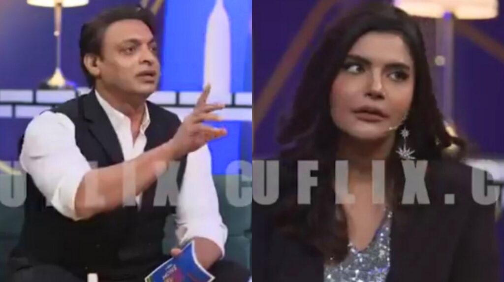 Shoaib Akhtar and Nida Yasir during 'The Shoaib Akhtar Show'