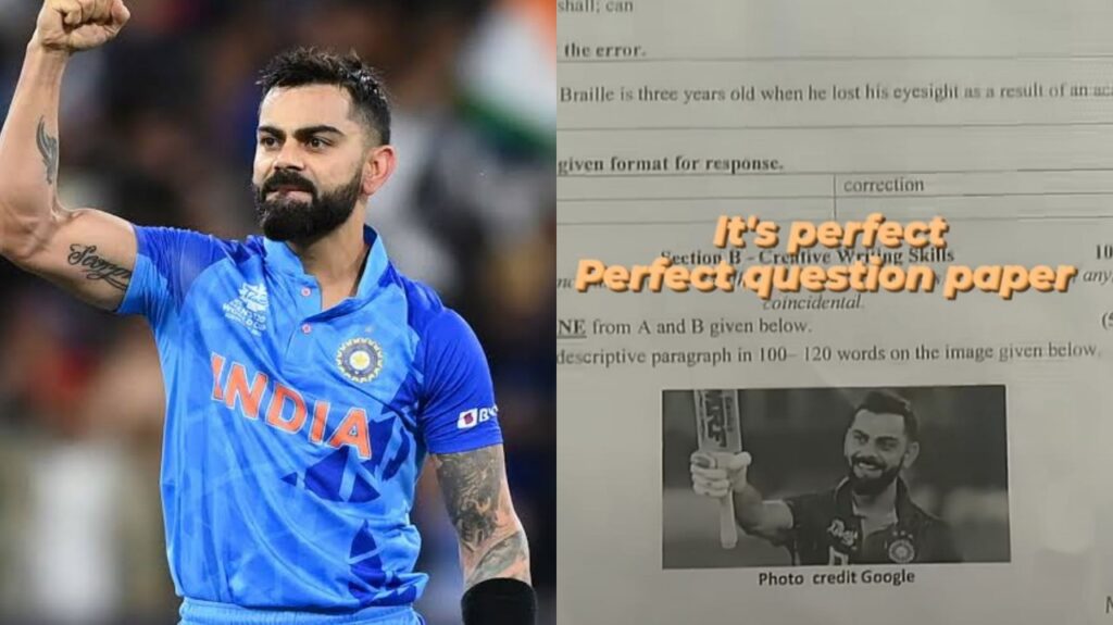 Fans react as the 9th Standard exam asks a question about Virat Kohli