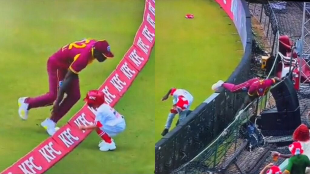 Rovman Powell saves two ball boys during SA vs WI T20