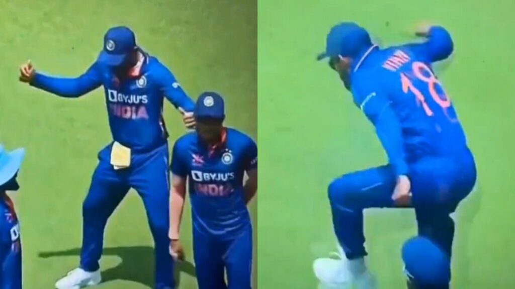 Virat Kohli dance during IND vs AUS 3rd ODI in Chennai.