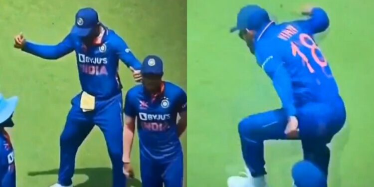 Virat Kohli dance during IND vs AUS 3rd ODI in Chennai.