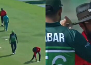Pakistan gets trolled as Umpires fix wrongly measured 30-yard circle during the match