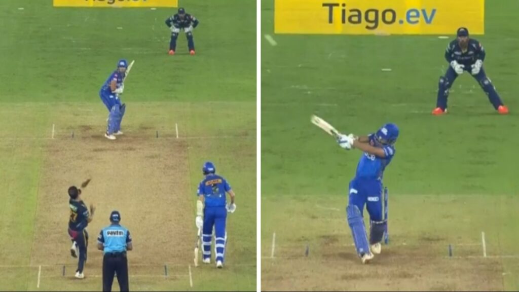 Arjun Tendulkar smashed a marvellous six in the GT vs MI game