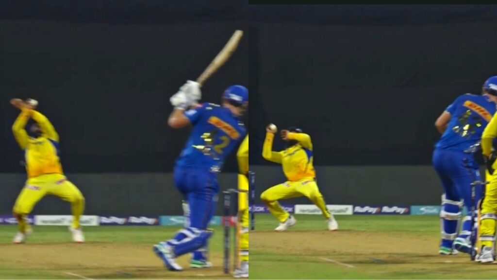 Ravindra Jadeja takes catch of Cameron Green.