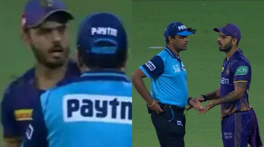 Nitish Rana unimpressed with Umpire