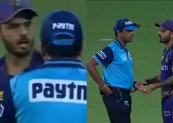 Nitish Rana unimpressed with Umpire
