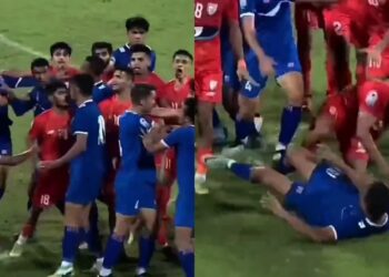 Fight in India vs Nepal football match