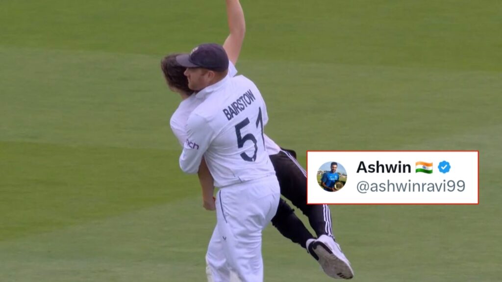 Jonny Bairstow carries the protester