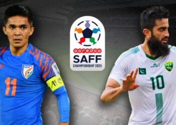 India vs Pakistan in SAFF Football Championship.