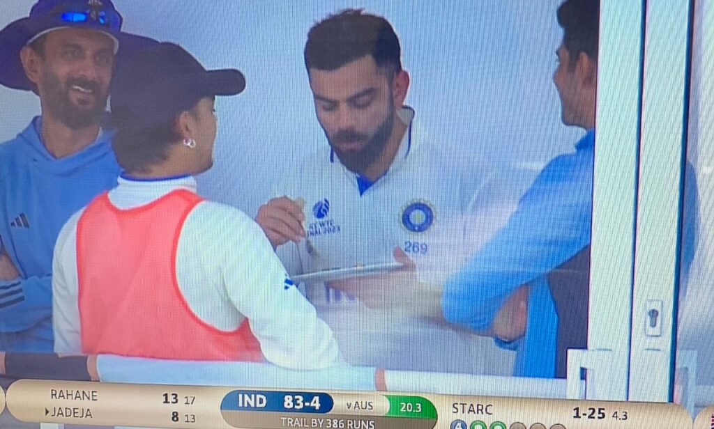 Virat Kohli eating during WTC Final