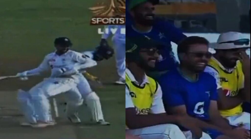 Abrar Ahmed teasing Sri Lankan keeper