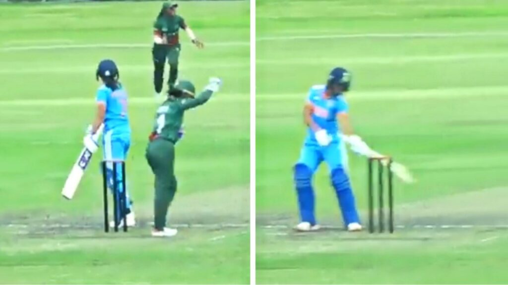 Harmanpreet Kaur breaks stumps