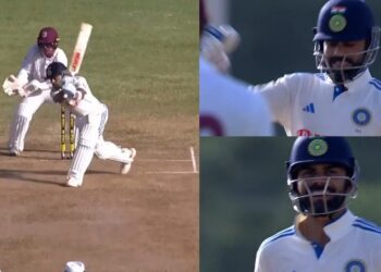Virat Kohli celebrated a boundary after 81 balls