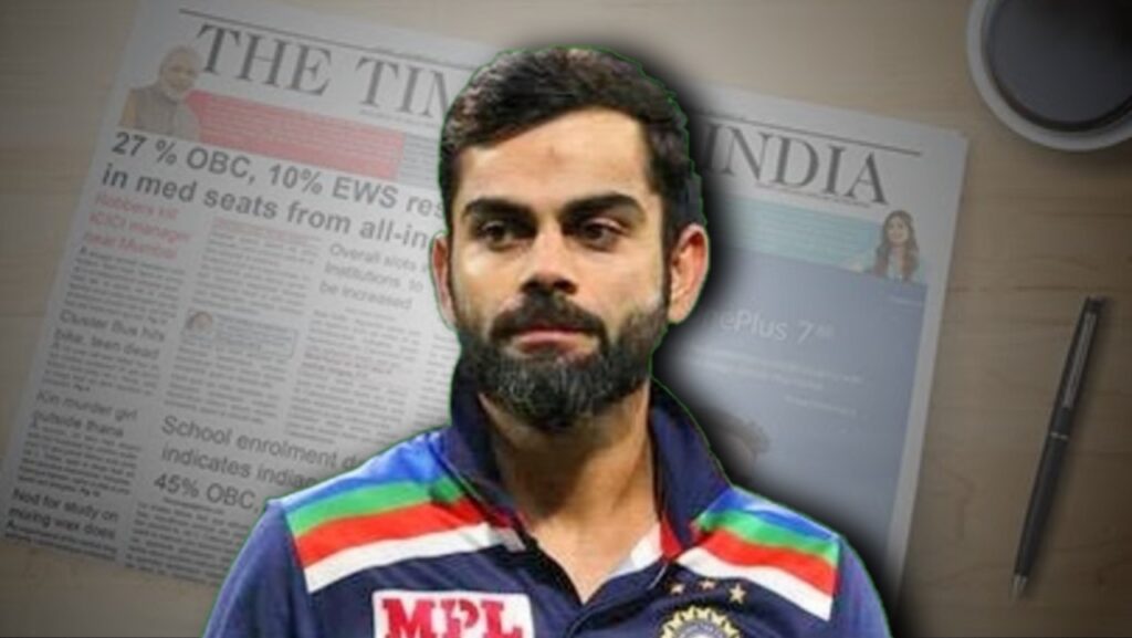 Virat Kohli on Times of India