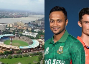 Eden Gardens Ground along with NED and BAN captains.