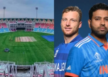 India vs England match at Ekana Stadium Pitch