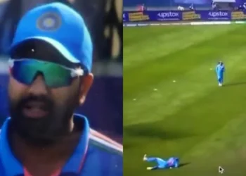 Rohit Sharma slipped due to a Poor Outfield in Dharamshala